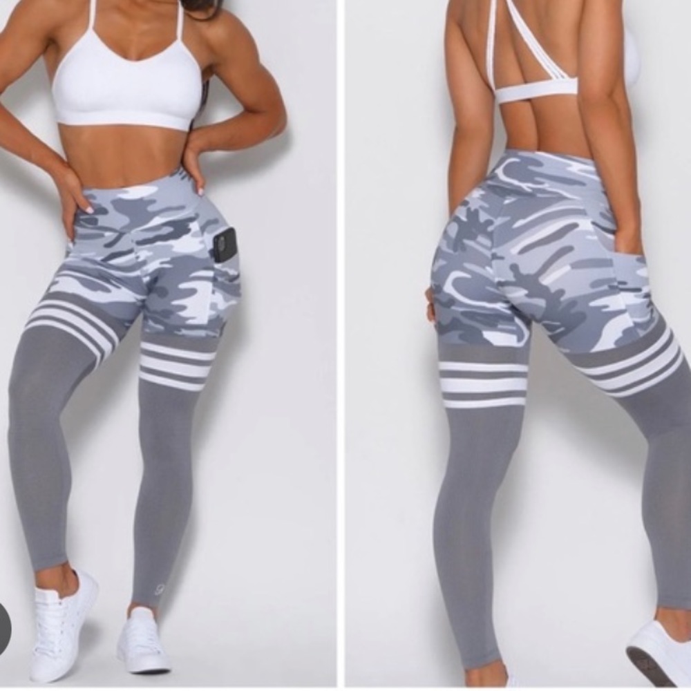 White and Gray Camo Pocket Leggings